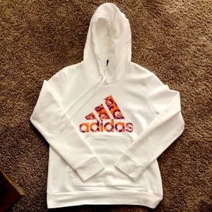 White Adidas hoodie Size Med